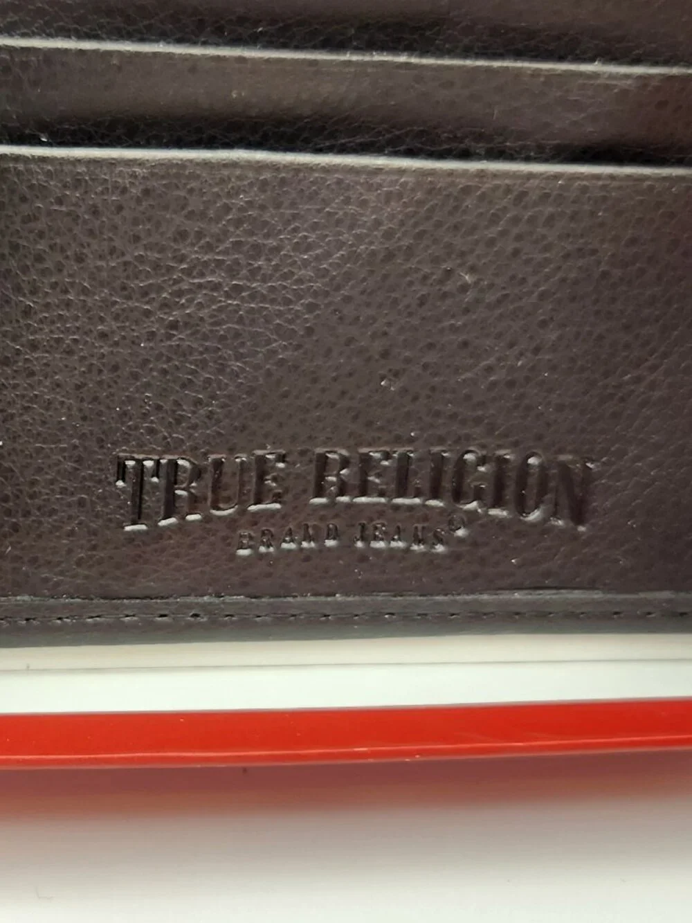 True Religion wallet bifold black with horseshoe keychain bottle opener NWT